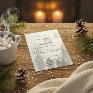 Winter or christmas wedding invitation