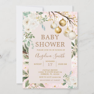 Winter Ornament Christmas Baby Shower Invitation