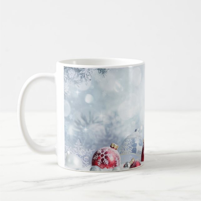 Winter Ornaments Christmas Coffee Mug (Left)