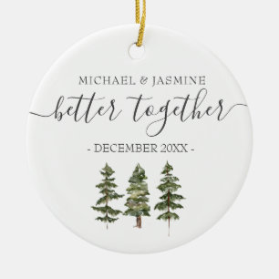 Winter Our First Christmas Better Together Tree Ceramic Ornament