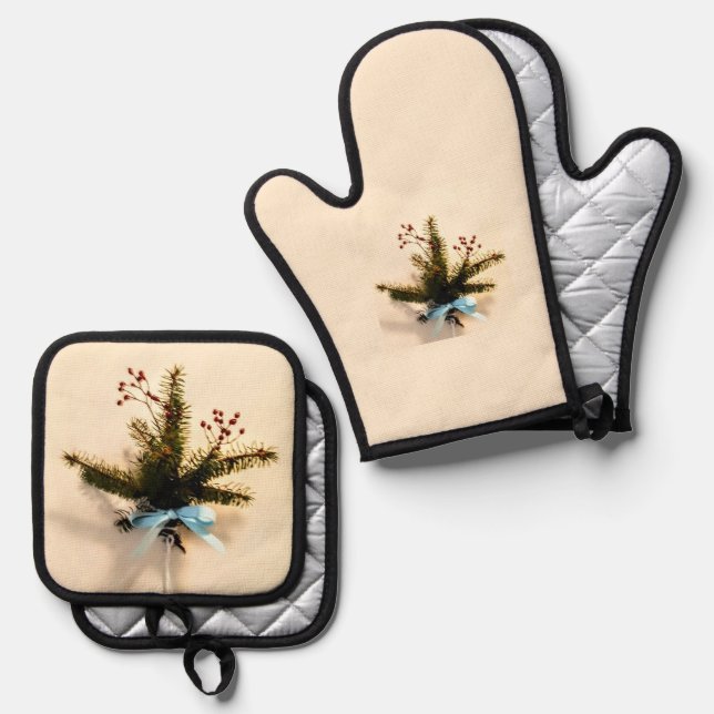 Winter Oven Mitt & Pot Holder Set (Front/Back)