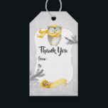 Winter Owl Christmas Baby Shower Gift Tags<br><div class="desc">Cute yellow and grey owl themed christmas baby shower gift tags featuring a mama owl,  a nest with eggs and a plaid pattern reverse customisable to your event specifics.</div>