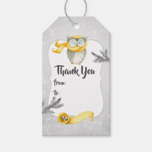 Winter Owl Christmas Baby Shower Gift Tags
