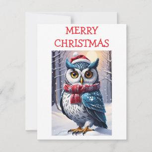 Winter Owl Christmas Wishes Card