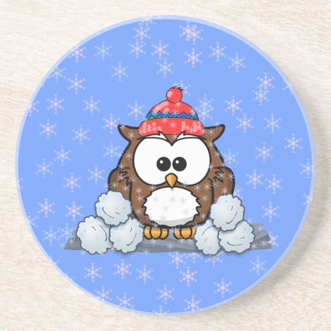 winter owl coaster (Front)