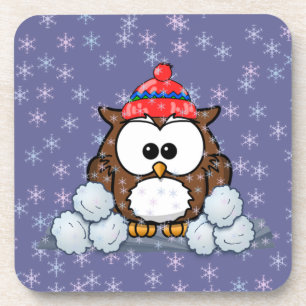 winter owl coaster