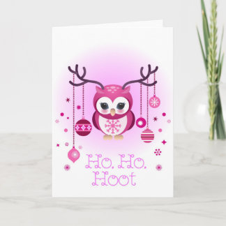 Winter owl holiday card