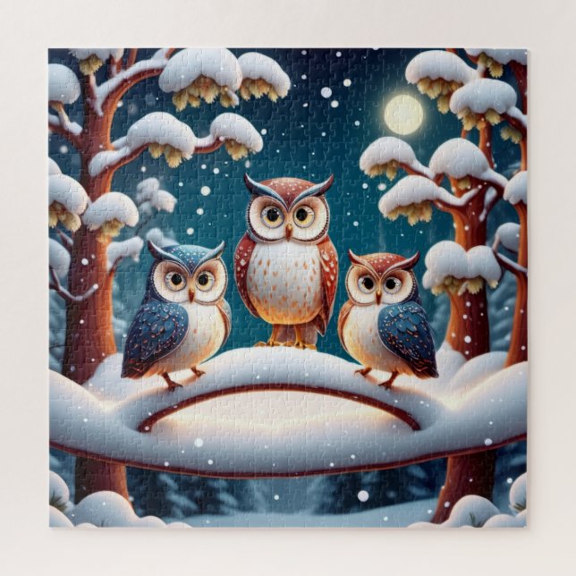 Winter Owl Jigsaw Puzzle (Vertical)