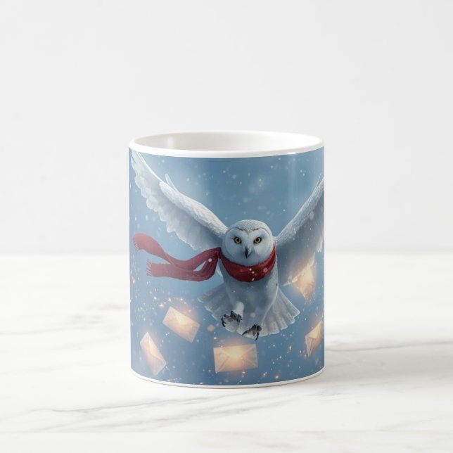 “Winter Owl Magic” Christmas Owl  Coffee Mug (Center)
