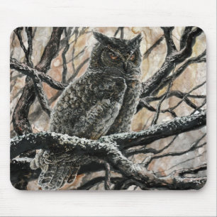 Winter Owl Mouse Pad