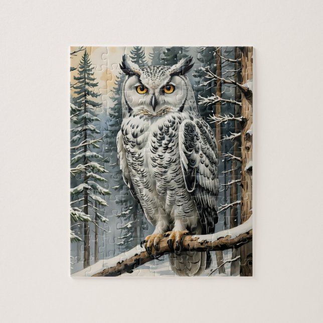 Winter Owl Puzzle (Vertical)