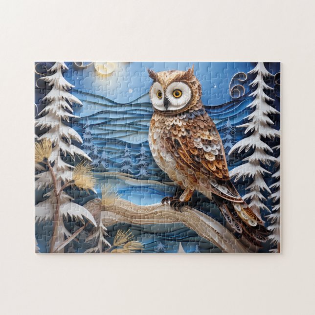 Winter Owl Puzzle (Horizontal)