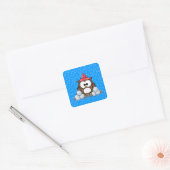 winter owl square sticker (Envelope)
