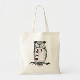 Winter owl tote bag