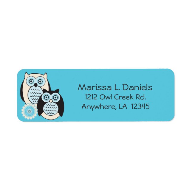 Winter Owls Return Address Labels (Front)