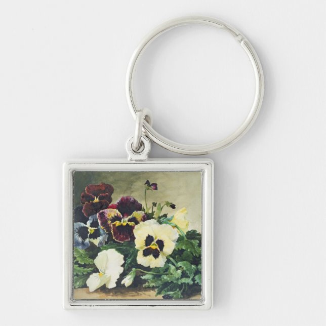 Winter Pansies, 1884 Key Ring (Front)