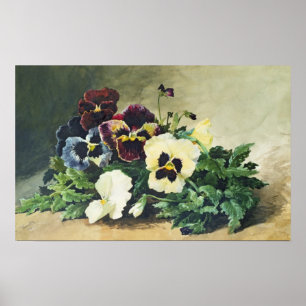 Winter Pansies, 1884 Poster