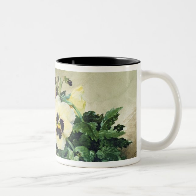 Winter Pansies, 1884 Two-Tone Coffee Mug (Right)