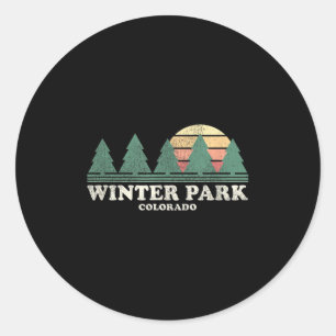 Winter Park Co Vintage Throwback Tee Retro 70s Des Classic Round Sticker