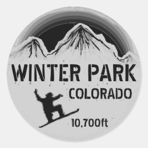 Winter Park Colorado black snowboard art stickers