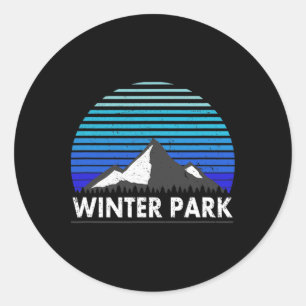 Winter Park Colorado Bluebird Mountain Classic Round Sticker