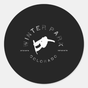 Winter Park Colorado Graphic Vintage Snowboard T  Classic Round Sticker