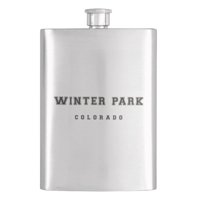 Winter Park Colorado Hip Flask (Front)