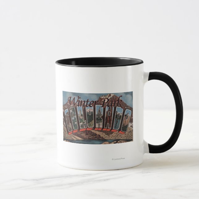 Winter Park, Colorado - Large Letter Scenes Mug (Right)