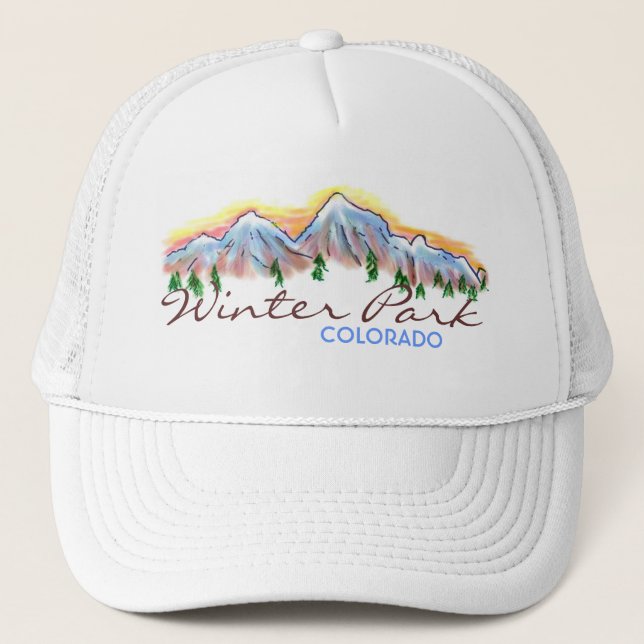 Winter Park Colorado mountain art hat (Front)