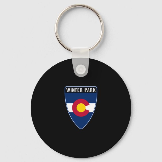 Winter Park Colorado Shield Key Ring (Front)