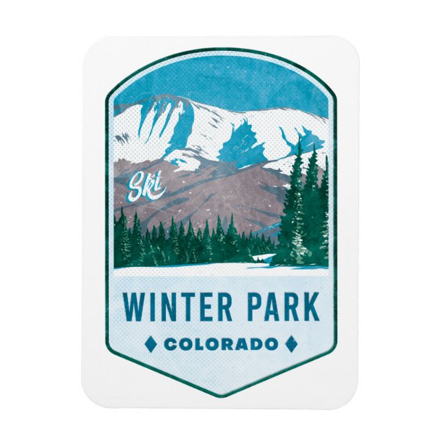 Winter Park Colorado Ski Badge Magnet (Vertical)