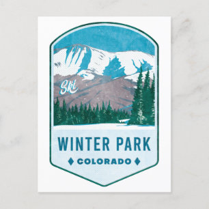 Winter Park Colorado Ski Badge Postcard