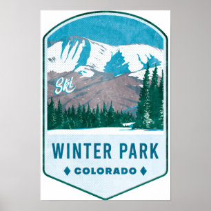 Winter Park Colorado Ski Badge Poster