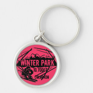 Winter Park Colorado ski elevation logo keychain