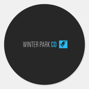 Winter Park Colorado Snowboard Box Type  Classic Round Sticker