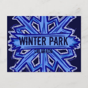 Winter Park Colorado snowflake postcard