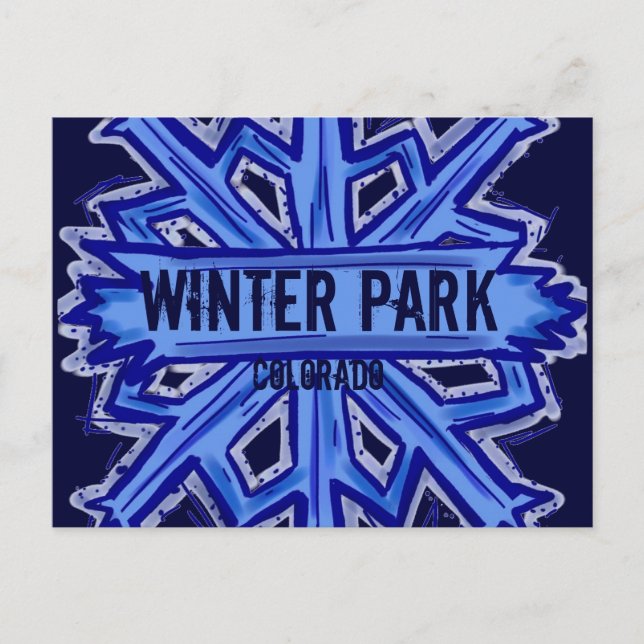 Winter Park Colorado snowflake postcard (Front)