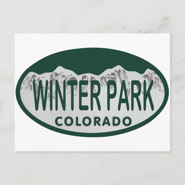 Winter Park license oval Postcard (Front)