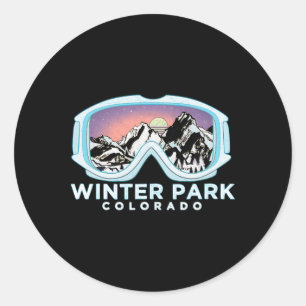 Winter Park Ski Design Winter Park, Co Skiing Snow Classic Round Sticker