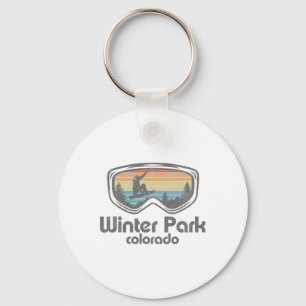 Winter Park Snowboarding Retro Colorado Snowboard Key Ring
