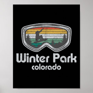 Winter Park Snowboarding Retro Colorado Snowboard  Poster