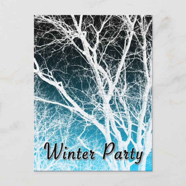 winter party : ghost tree invitation postcard (Front)