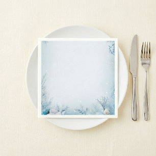 Winter party holiday season icy and snowy napkin