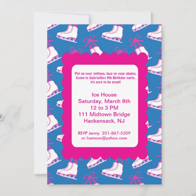 Winter Party Ice Skating Invitation (Front)