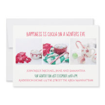 Winter Party Invite Cocoa Snow Christmas Festive