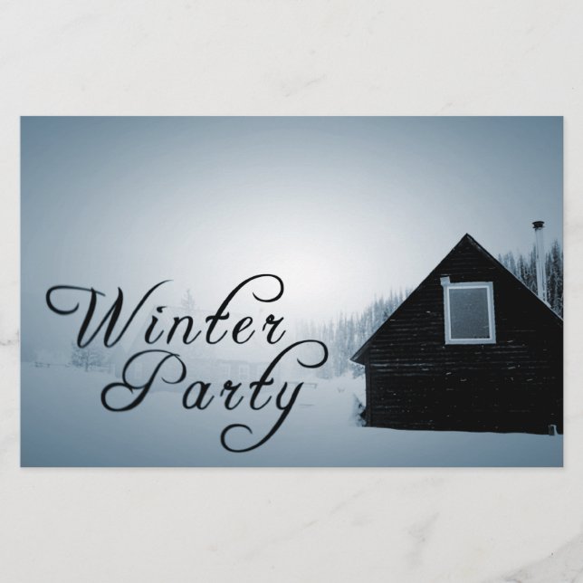 winter party : snowed in cabin flyer (Front)
