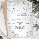 Winter Pastel Blue Snowflake Floral Baby Shower In Invitation<br><div class="desc">Winter Pastel Blue Snowflake Floral Baby Shower invitation</div>