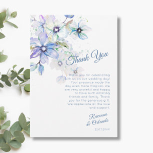 Winter Pastel Floral Botanical Art Thank You Card