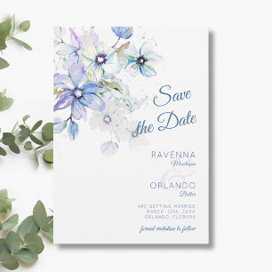 Winter Pastel Floral Botanical Romance Art Wedding Save The Date
