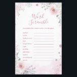 Winter Pastel Pink Snowflake Word Scramble Game<br><div class="desc">Winter Pastel Pink Snowflake Sleigh Baby Shower Word Scramble Game</div>